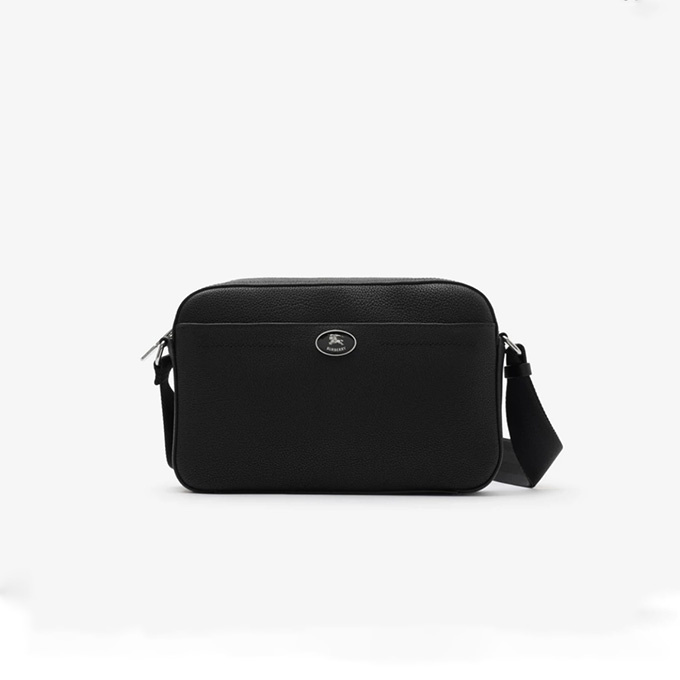 burberry ekd emblem grainy leather crossbody bag